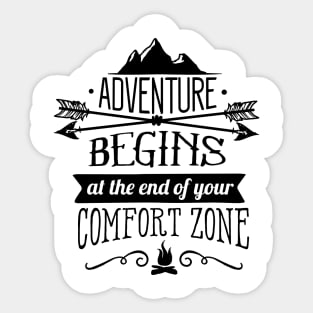 Adventure begins at the end Sticker